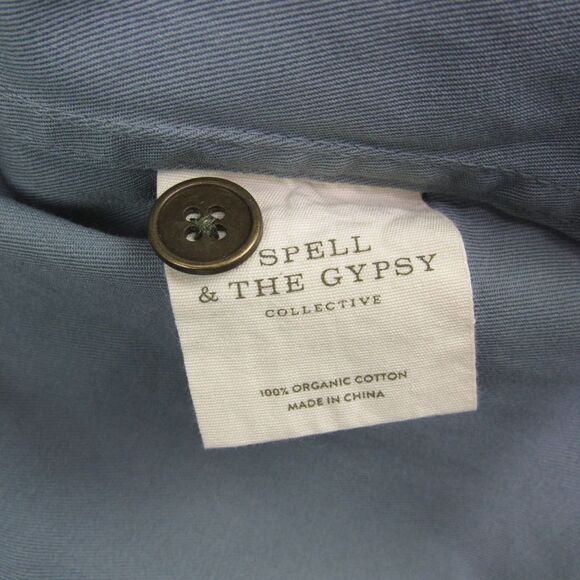 Spell & The Gypsy Collection Dusk Mens Shirt in Dusty Blue Sz S RARE - Picture 5 of 5